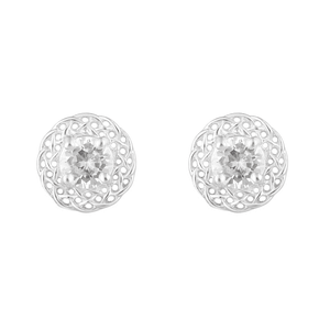 Celtic Halo Stud Earrings