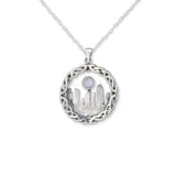 Outlander Inspired Standing Stones Silver Pendant Medium with Moonstone