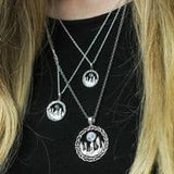 Outlander Inspired Standing Stones Silver Pendant Medium with Moonstone