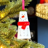 Fused Glass Snowman Decoration