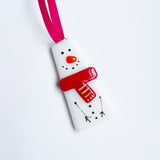 Fused Glass Snowman Decoration