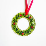 Fused Glass Hanging Christmas Wreath