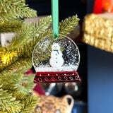 Fused Glass Snow Globe Hanging Christmas Decoration