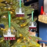 Fused Glass Snow Globe Hanging Christmas Decoration