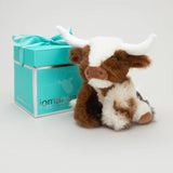 Mini Texas Longhorn Brown Cream Coo Cow