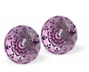 Austrian Crystal Dome Stud Earrings in warm Iris with Sterling Silver earwires.