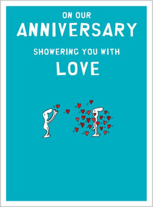 On our Anniversary Showering you with love