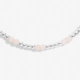 Rose Quartz Anklet In Silver Plating