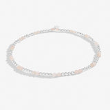 Rose Quartz Anklet In Silver Plating