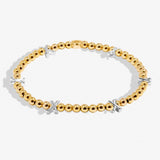 Bracelet Bar Gold Base Silver Kisses Bracelet