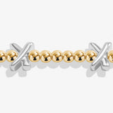 Bracelet Bar Gold Base Silver Kisses Bracelet