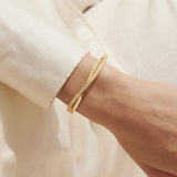 Bracelet Bar Gold Crossover Bangle