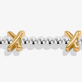 Bracelet Bar Silver Base Gold Kisses Bracelet