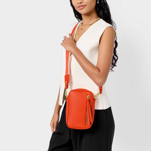 Hallie Small Crossbody Bag, Deep Orange