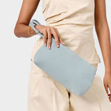 Asha Suedette Wristlet, Blue Mist
