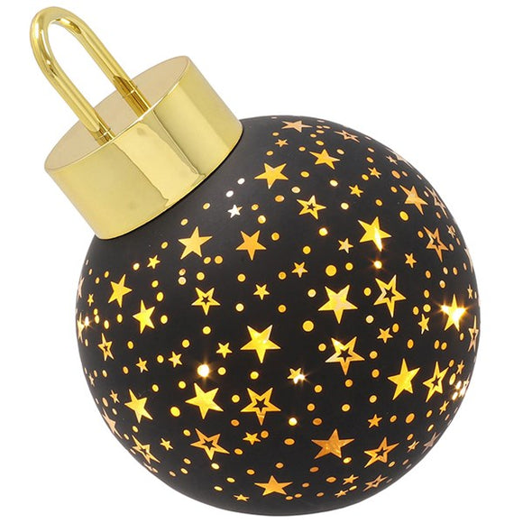 Bright Xmas LED Bauble Black Small