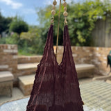 Eco Stretchy Tote Bag  Handle Wooden Bead 14.5"