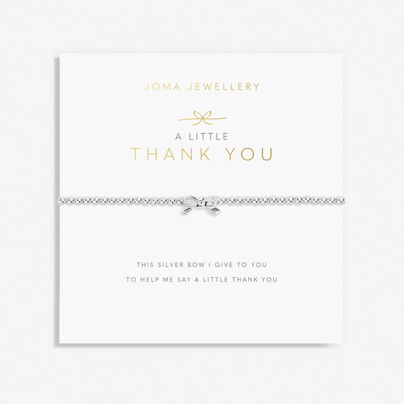 A Little 'Thank You' Bow Bracelet in Silver Plating