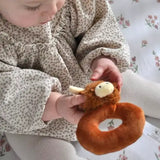 Horny Highland Brown Cow Baby Plush Rattle - 10cm