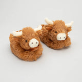 Horny Highland Cow Plush Baby Soft Slippers House Shoes (0 - 6m)
