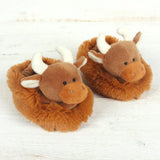 Highland Cow Plush Baby Soft Slippers House Shoes (0 - 6m)