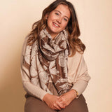 Scarf Metallic Floral Taupe