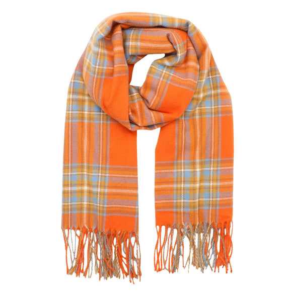 Scarf Winter Weight Check Orange
