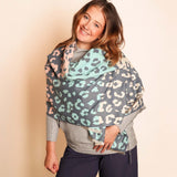 Scarf Winter Weight Abstract Animal Print Blue