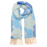 Scarf Winter Weight Flowers Blue