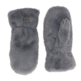 Constellation Faux Fur Mitts, Grey