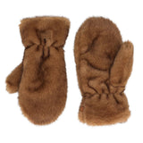 Constellation Faux Fur Mitts, Coffee