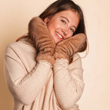 Constellation Faux Fur Mitts, Coffee