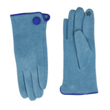 Gloves Button Detail, Blue