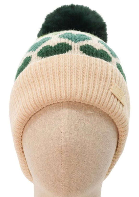 Hat Pompom Hearts, Green