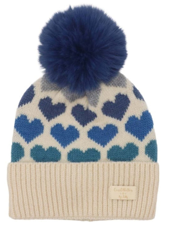 Children’s Constellation Hat, Blue Hearts