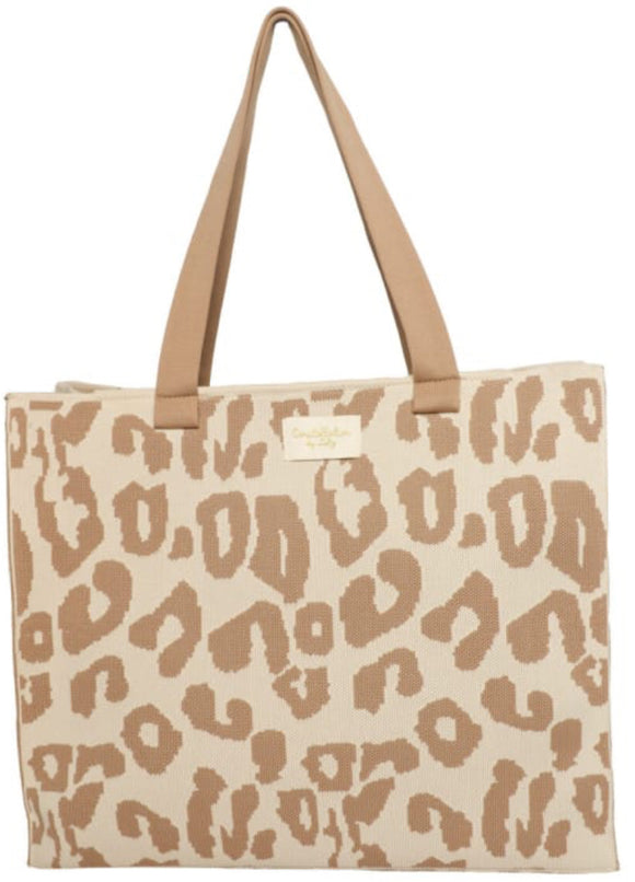 Woven Tote Bag, Constellation Collection, Large Animal Taupe