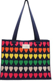 Constellation Medium Tote Bag, Hearts Navy