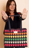 Constellation Medium Tote Bag, Hearts Navy