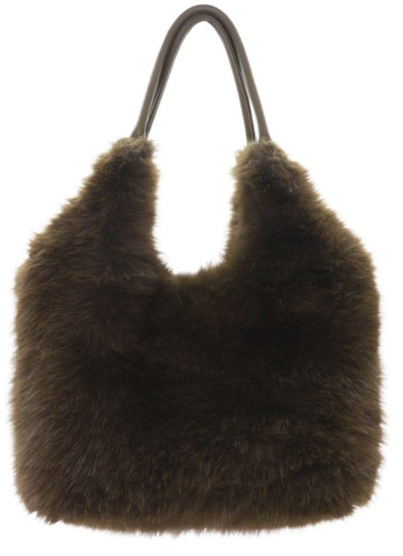 Faux Fur Olive Green Bag