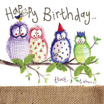 Owl Party Birthday Card