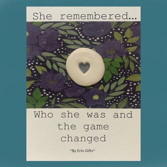 She Remembered Who She Was, Ceramic Wish Token & Card