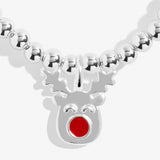 Kids' Christmas Cracker 'Rudolph The Reindeer' Bracelet In Silver Plating