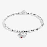 Kids' Christmas A Little 'Christmas Robin' Bracelet In Silver Plating