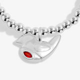 Kids' Christmas A Little 'Christmas Robin' Bracelet In Silver Plating