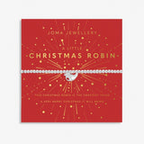 Kids' Christmas A Little 'Christmas Robin' Bracelet In Silver Plating