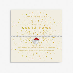 Kids' Christmas A Little 'Santa Paws' Bracelet In Silver Plating