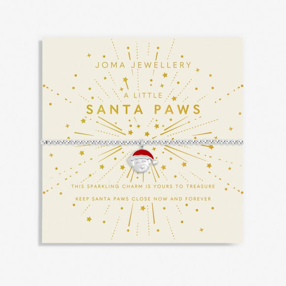 Kids' Christmas A Little 'Santa Paws' Bracelet In Silver Plating