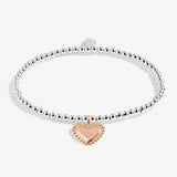 Kids' A Little 'Lovely Daughter' Bracelet In Silver And Rose Gold Plating