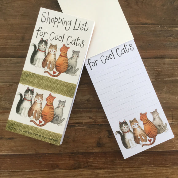 Shopping List for Cool Cats Magnetic Notepad