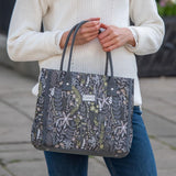 Grey Autumn Jacquard Tote Bag
